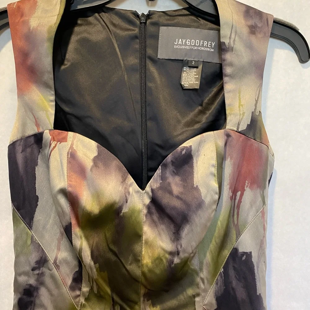 JAY GODFREY Abstract Sheath Dress Size 2 Bodycon NWOT Cocktail Party - Picture 6 of 10